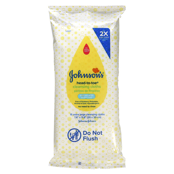 Head To Toe, Cleansing Clothes, 15 Cloths JOHNSON & JOHNSON