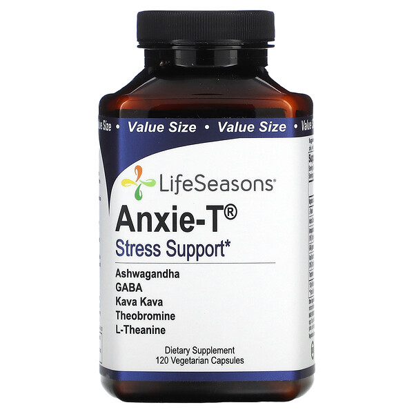 Anxie-T, Поддержка стресса, 120 вегетарианских капсул LifeSeasons