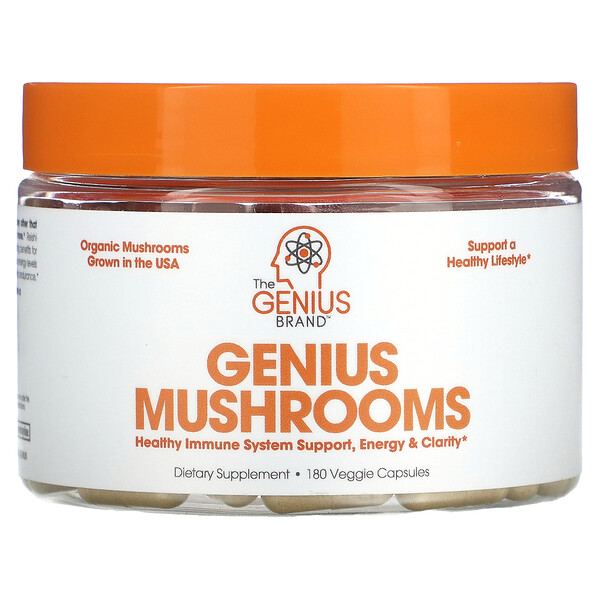 Genius Mushrooms, 180 растительных капсул The Genius Brand