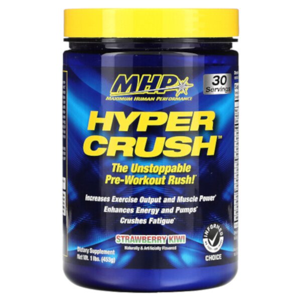 Hyper Crush, Предтренировочный комплекс, клубника-киви, 1 фунт (453 г) MHP