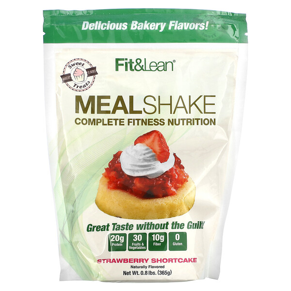 Meal Shake, Complete Fitness Nutrition, клубничное песочное печенье, 0,8 фунта (365 г) Fit & Lean