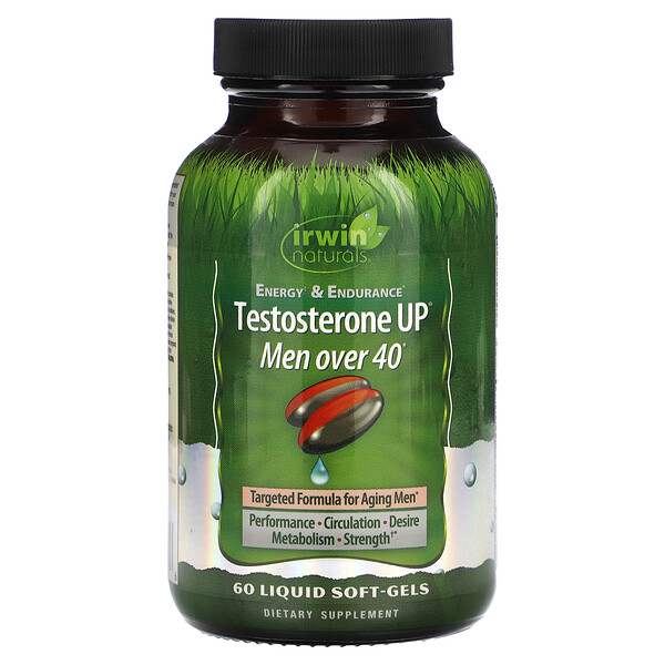 Testosterone UP, Мужчины старше 40 лет, 60 мягких желатиновых капсул с жидкостью Irwin Naturals