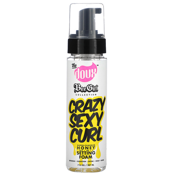 Crazy Sexy Curl, Super-Charged Honey All-in-1 Setting Foam, 7 fl oz (207 ml) THE DOUX