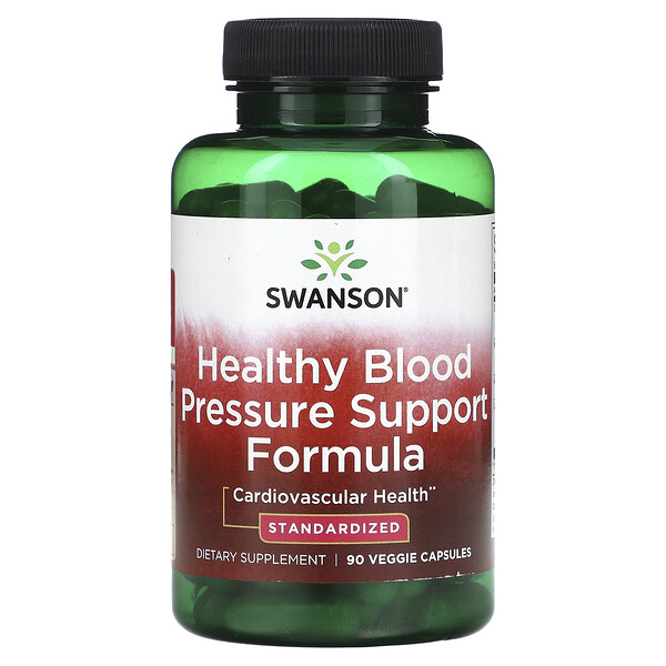Формула для поддержки здорового кровяного давления, стандартизированная, 90 растительных капсул Swanson