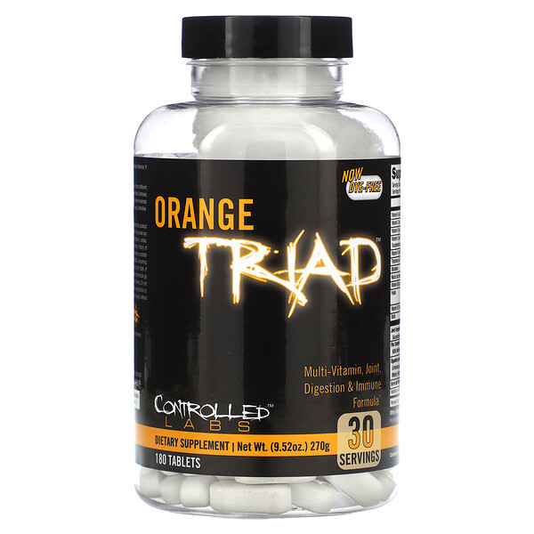 Orange Triad, мультивитаминная формула для суставов, пищеварения и иммунитета, 180 таблеток Controlled Labs