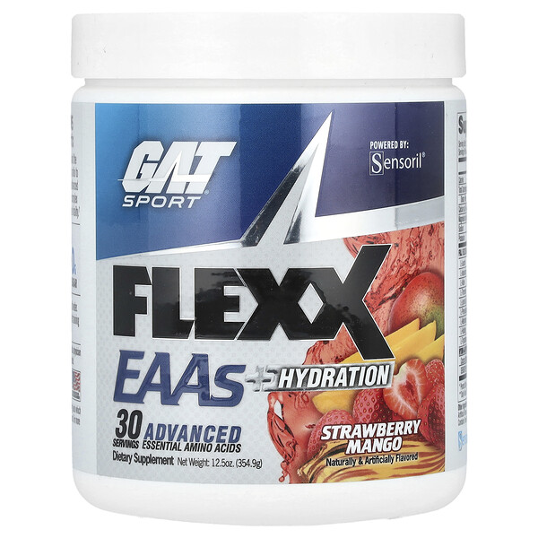 Flexx EAAs + Hydration, Strawberry Mango, 12.5 oz (Унции) (354.9 g) GAT