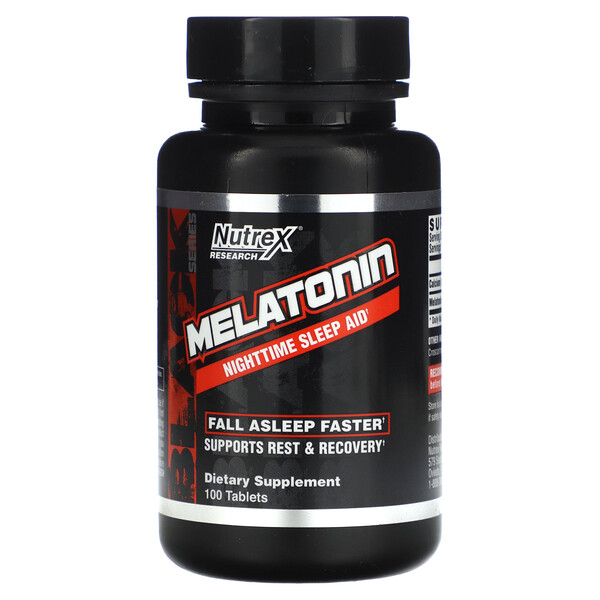 Black Series, Мелатонин, 100 таблеток Nutrex Research