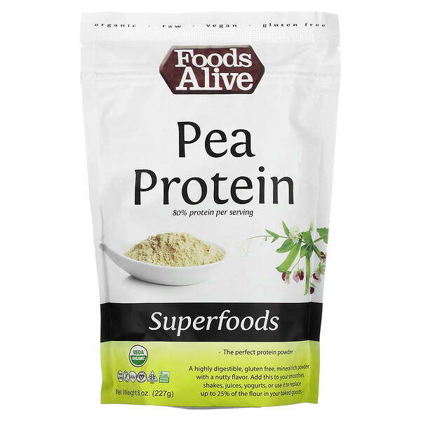 Superfoods, Гороховый протеин, 8 унций (227 г) Foods Alive