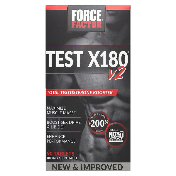 Test X180 V2 , Total Testosterone Booster, 90 Tablets Force Factor