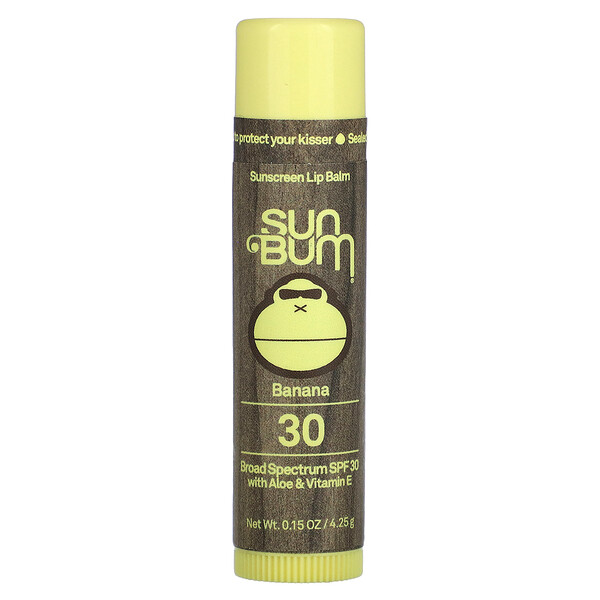 Солнцезащитный бальзам для губ, SPF 30, банан, 0,15 унции (4,25 г) Sun Bum