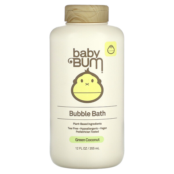 Baby, Пена для ванны, зеленый кокос, 12 жидких унций (355 мл) Sun Bum