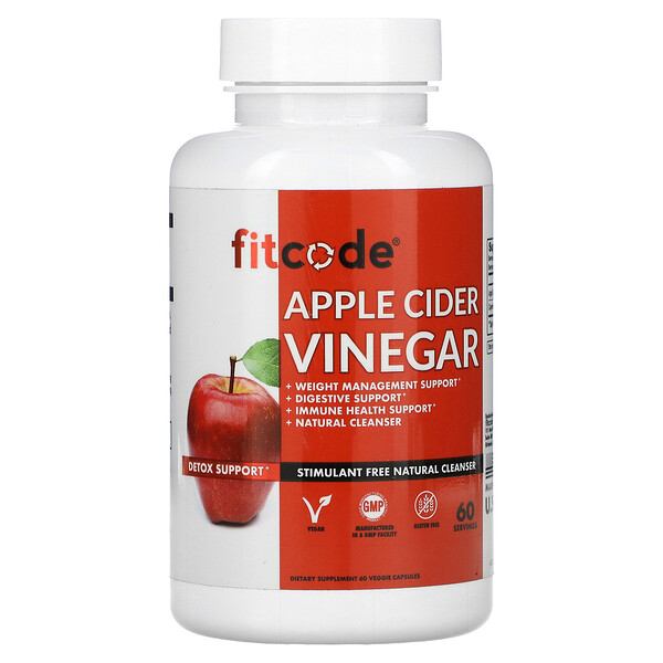 Яблочный уксус, 60 растительных капсул FITCODE