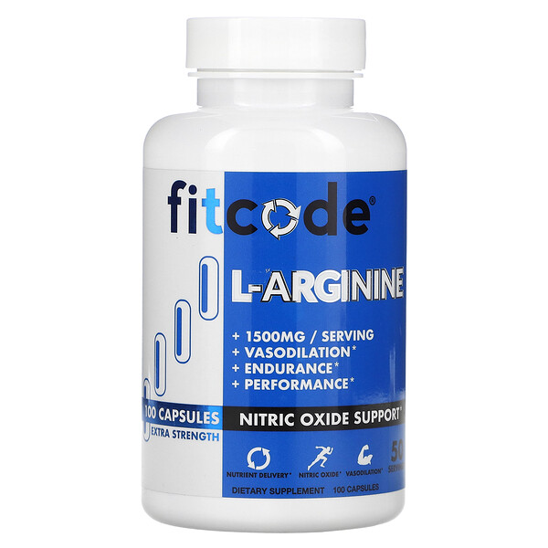 L-Аргинин, Экстра сила - 1500 мг - 100 капсул - FITCODE FITCODE
