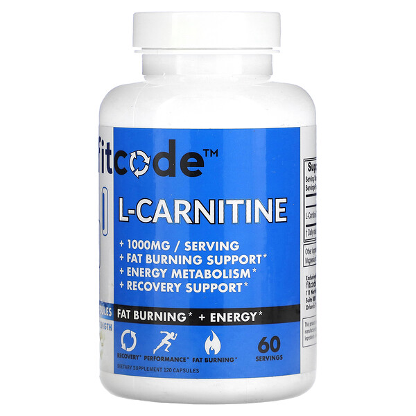 L-Карнитин, Экстра Сила - 1000 мг - 120 капсул - FITCODE FITCODE