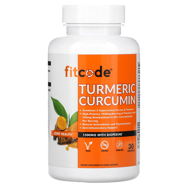 Куркумин с турмерикой - 1500 мг - 90 растительных капсул - FITCODE FITCODE