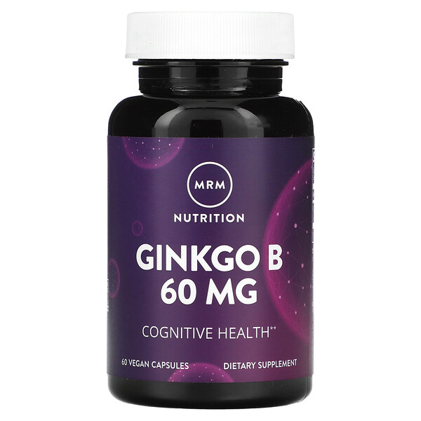 Гинкго B, 60 мг, 60 веганских капсул MRM