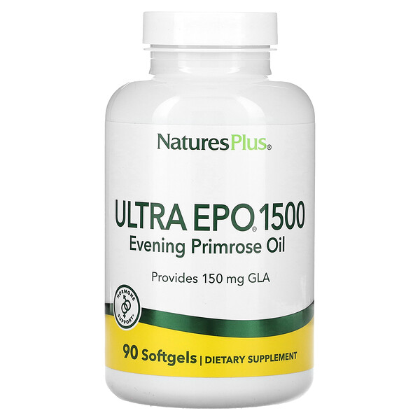 Ultra EPO 1500, масло вечерней примулы, 90 мягких таблеток NaturesPlus