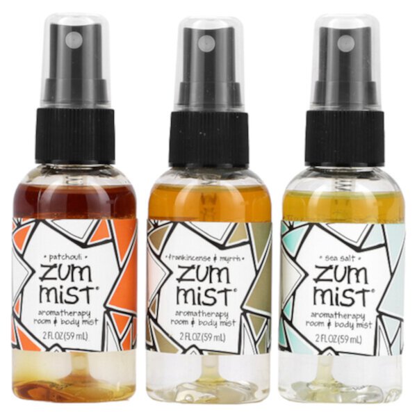 Zum Mist, Mini Aromatherapy Room & Body Mist, Trio Pack, 3 Pack, 2 fl oz (59 ml) Each ZUM
