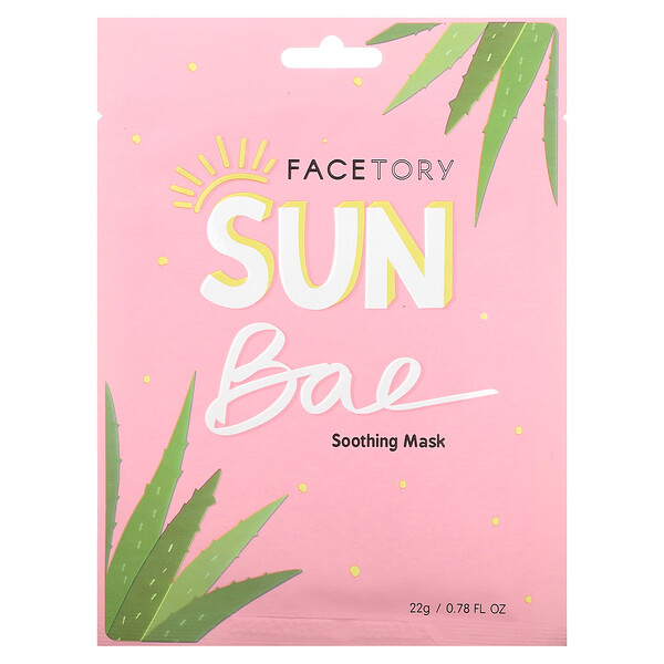 Успокаивающая косметическая маска Sun Bae, 1 лист, 0,78 жидкой унции (22 г) FaceTory