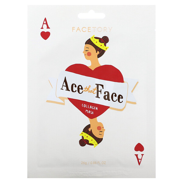 Ace That Face, Коллагеновая косметическая маска, 1 лист, 0,88 жидкой унции (26 г) FaceTory