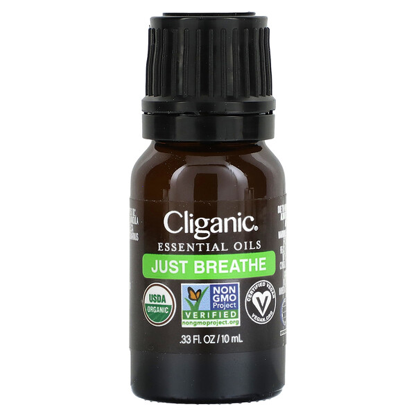 Смесь эфирных масел, Just Breathe, 0,33 жидких унции (10 мл) Cliganic