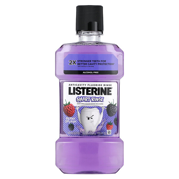 Smart Rinse, Без спирта, ягодный всплеск, 16,9 жидких унций (500 мл) Listerine