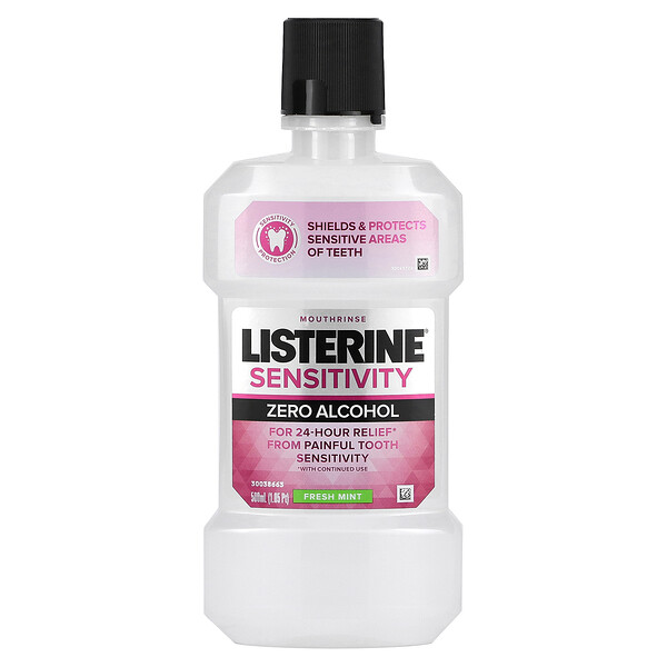 Ополаскиватель для полости рта, Sensitivity, без алкоголя, свежая мята, 1,05 пт (500 мл) Listerine