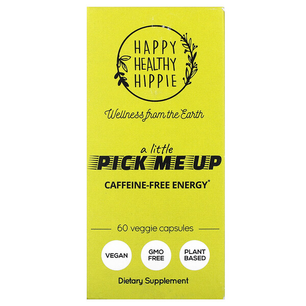 A Little Pick Me Up, Энергия без кофеина, 60 растительных капсул Happy Healthy Hippie