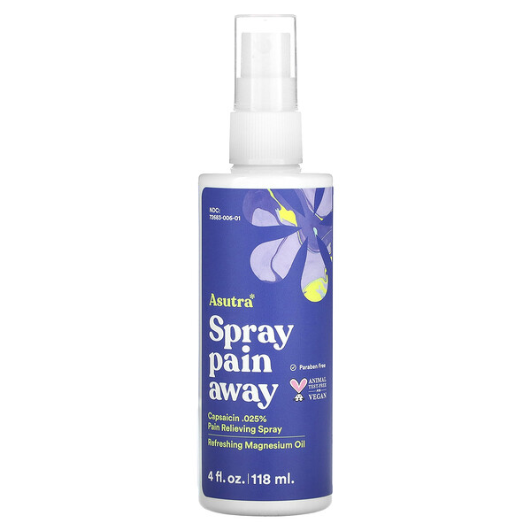 Spray Pain Away, Pain Relieving Spray, 4 fl oz (118 ml) Asutra