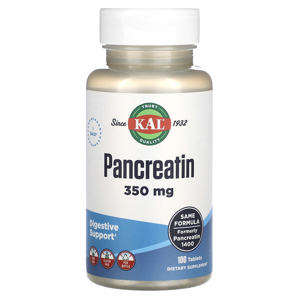 Панкреатин, 350 мг, 100 таблеток KAL