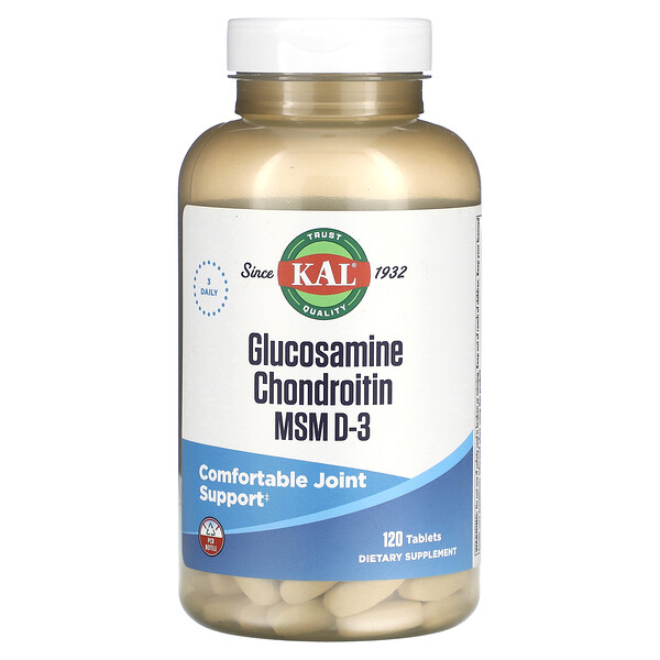 Глюкозамин Хондроитин MSM D-3 - 120 таблеток - KAL KAL