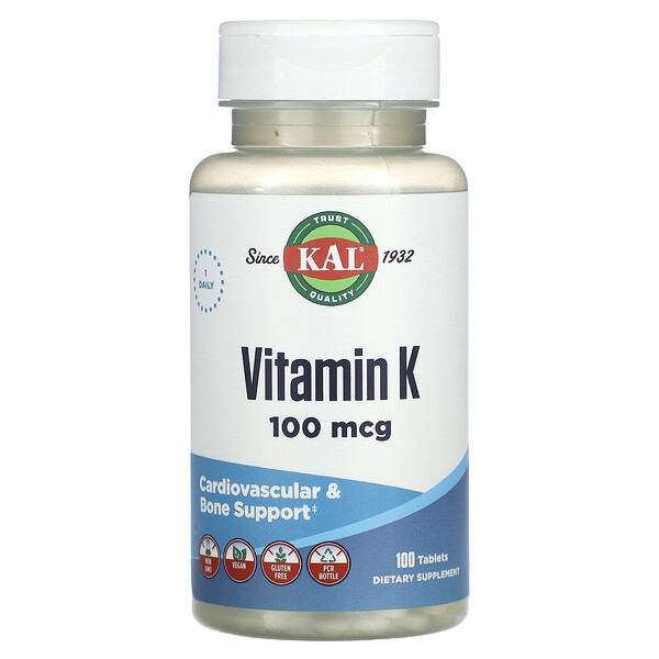 Витамин K - 100 мкг - 100 таблеток - KAL KAL