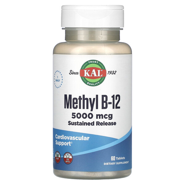 Метил B-12, 5000 мкг, 60 таблеток KAL