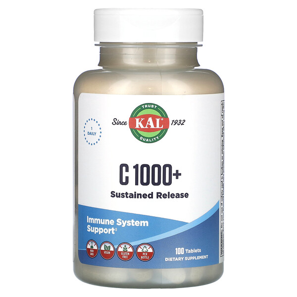 C 1000+ Sustainable Release, 100 таблеток KAL