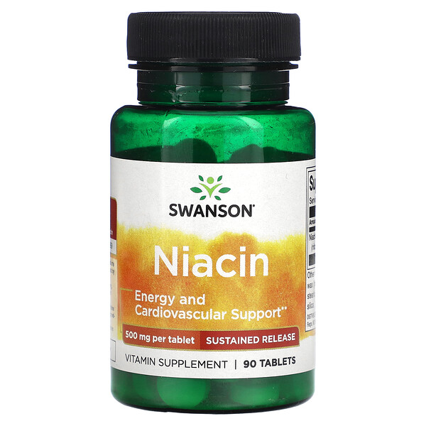 Ниацин, пролонгированного действия, 500 мг, 90 таблеток Swanson