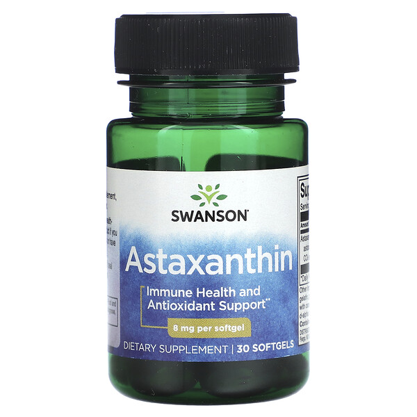 Астаксантин, 8 мг, 30 мягких капсул - Swanson Swanson