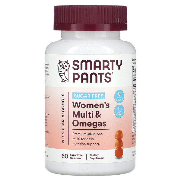 Женский мультивитамин & Омега, без сахара, апельсин - 60 жевательных конфет - SmartyPants SmartyPants