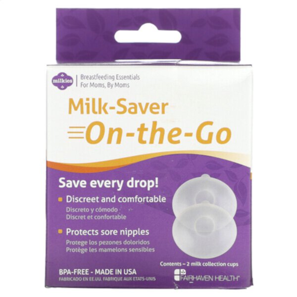 Milkies, Milk-Saver-On-The-Go, 2 Milk Collection Cups Fairhaven Health