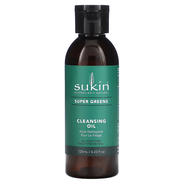 Super Greens, Cleansing Oil, 4.23 fl oz (Жидкие унции) (125 ml) Sukin