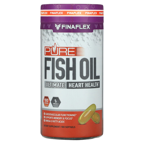 Чистый рыбий жир, 100 мягких таблеток Finaflex