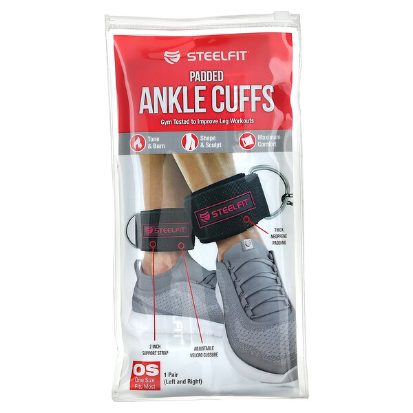 Padded Ankle Cuffs, OS, 1 Pair SteelFit