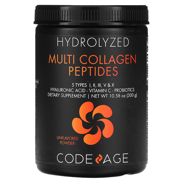 Гидролизованный мультиколлаген, Пептиды - 300 г - Codeage Codeage