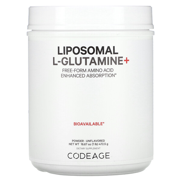 L-Глутамин Liposomal+ - Свободная Форма - 472,5 г - Codeage Codeage
