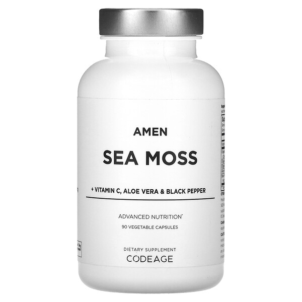 Amen, Sea Moss + Vitamin C, Aloe Vera & Black Pepper, 90 Vegetable Capsules (Растительные капсулы) Codeage