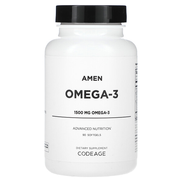 Amen, Omega-3, 1,500 mg, 90 Softgels (Мягкие капсулы) (1.500 mg per Soft Gel (Гель)) Codeage