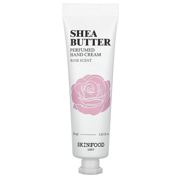 Shea Butter Perfumed Hand Cream (Крем), Rose, 1.01 fl oz (Жидкие унции) (30 ml) SKINFOOD