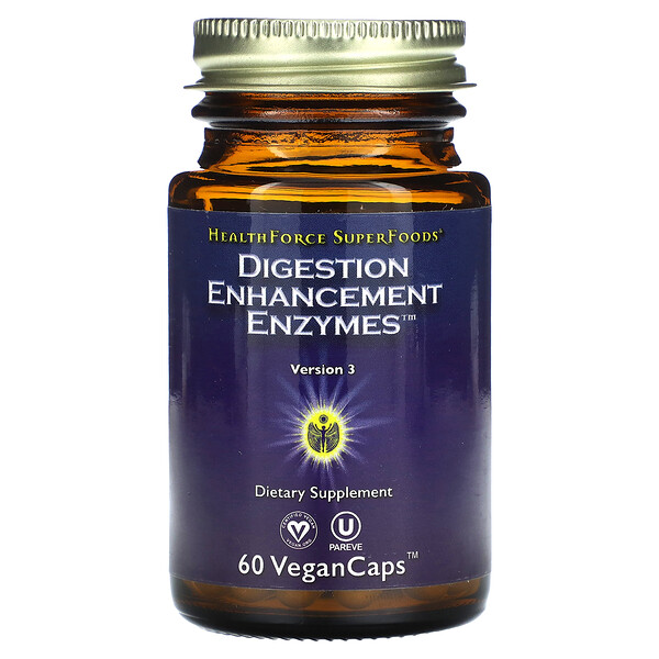 Digestion Enhancement Enzymes, 60 Vegan Caps HealthForce Superfoods