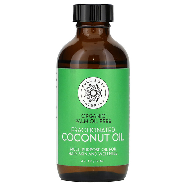 Фракционированное кокосовое масло, 4 жидких унции (118 мл) Pure Body Naturals