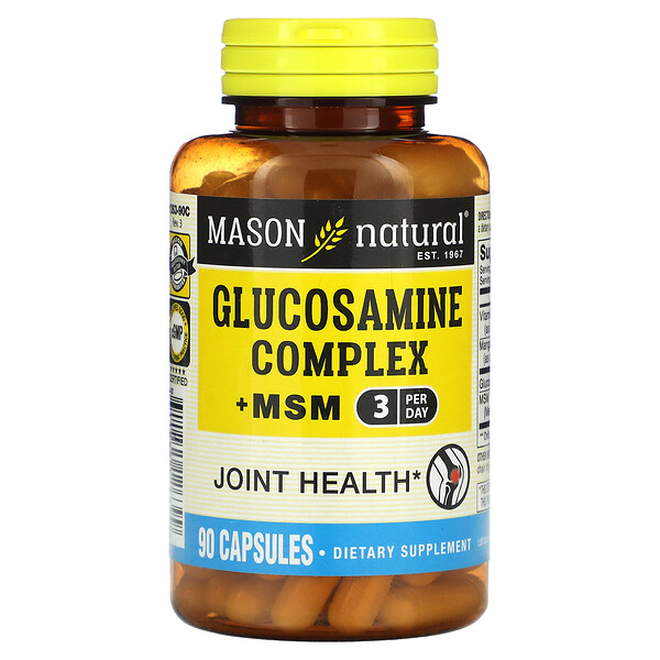 Глюкозамин Комплекс + МСМ - 90 капсул - Mason Natural Mason Natural