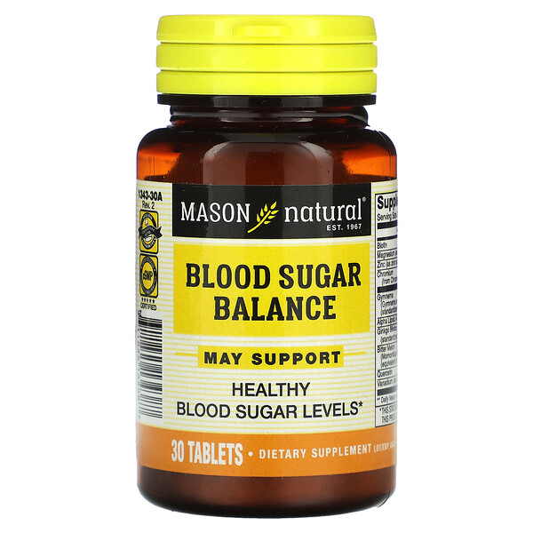 Баланс уровня сахара в крови - 30 таблеток - Mason Natural Mason Natural